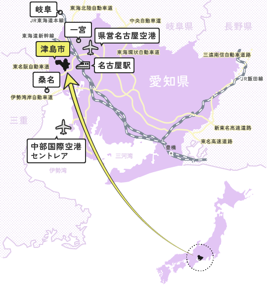 愛知県津島市周辺拡大図