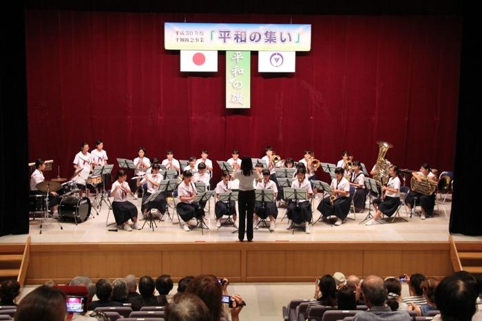 画像　市立暁中学校吹奏楽部による演奏会